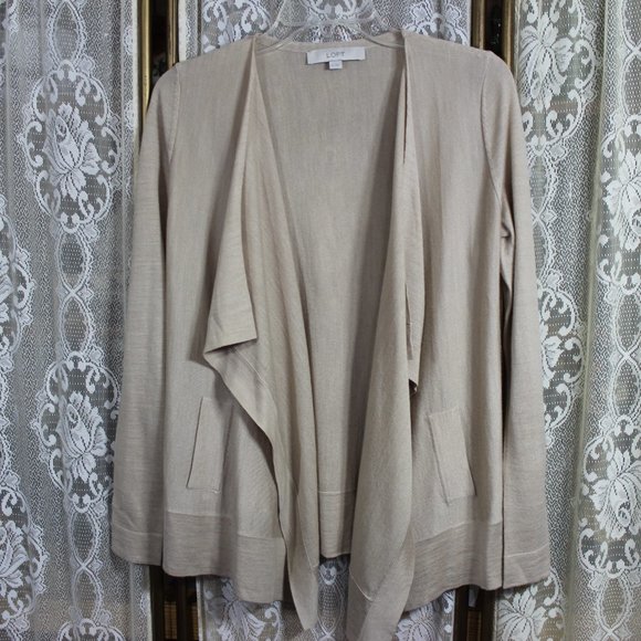 Ladies Extra Small  Beige Cardigan by Loft Brand-PM1 - Picture 3 of 5
